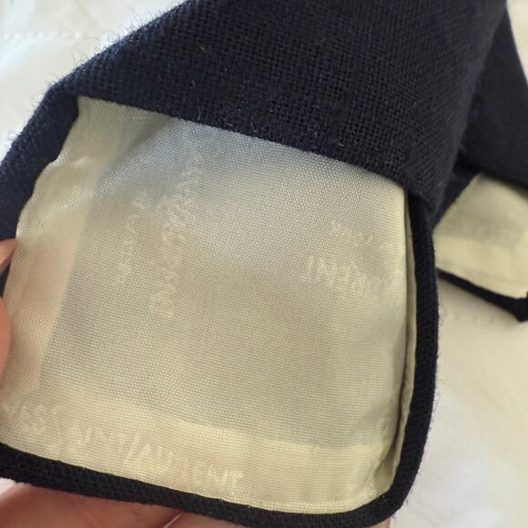 YVES SAINT LAURENT | Vintage Navy Blue Woven Monochromatic Necktie 3 inch - Picture 4 of 5